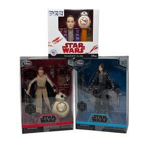 Star Wars Rey BB-8 Jyn Erso Elite Series Die Cast Figures + Rey BB-8 PEZ Set‎